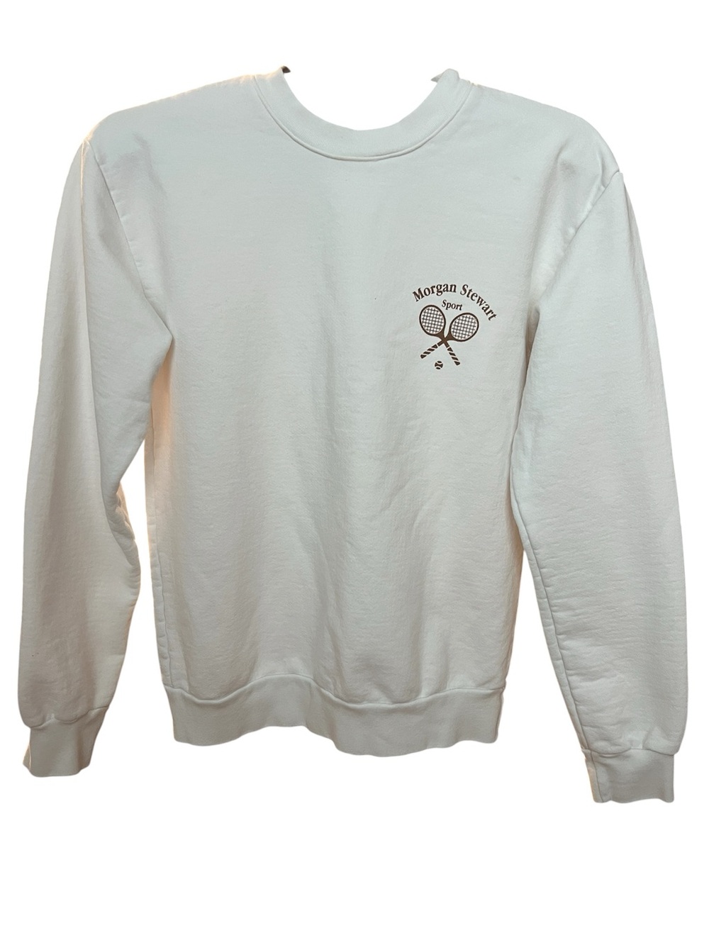 Morgan Stewart Women’s Sport Cream Crewneck Tennis Sweatshirt